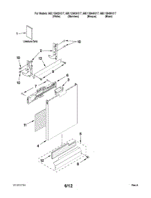 Door And Panel Parts parts for Kenmore Dishwasher 665.13943K017 (66513943K017, 665 13943K017) from AppliancePartsPros.com