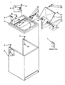 Top And Cabinet Parts parts for Kenmore Washer 110.81864100 (11081864100, 110 81864100) from AppliancePartsPros.com