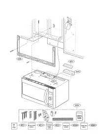 Installation Parts parts for Kenmore Microwave 721.88503800 (72188503800, 721 88503800) from AppliancePartsPros.com