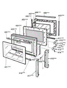 Door parts for Kenmore Microwave 721.8853180 (7218853180, 721 8853180) from AppliancePartsPros.com