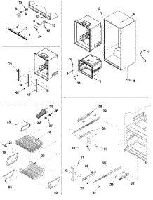 Interior Cabinet & Freezer Shelving parts for Kenmore Refrigerator 596.62919200 (59662919200, 596 62919200) from AppliancePartsPros.com