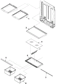 Refrigerator Shelving parts for Kenmore Refrigerator 596.66902300 (59666902300, 596 66902300) from AppliancePartsPros.com