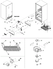 Evaporator Area & Rollers parts for Kenmore Refrigerator 596.66902301 (59666902301, 596 66902301) from AppliancePartsPros.com