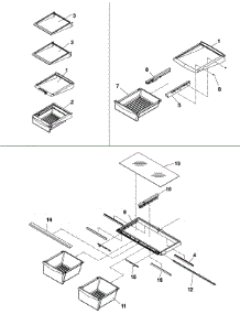 Refrigerator Shelving parts for Kenmore Refrigerator 596.66942400 (59666942400, 596 66942400) from AppliancePartsPros.com
