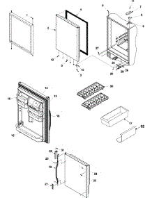 Refrigerator Door parts for Kenmore Refrigerator 596.66992400 (59666992400, 596 66992400) from AppliancePartsPros.com