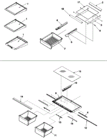 Refrigerator Shelving parts for Kenmore Refrigerator 596.66992400 (59666992400, 596 66992400) from AppliancePartsPros.com