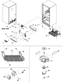 Evaporator Area & Rollers parts for Kenmore Refrigerator 596.66992401 (59666992401, 596 66992401) from AppliancePartsPros.com