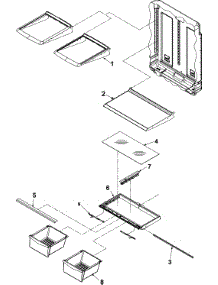 Refrigerator Shelving parts for Kenmore Refrigerator 596.67902600 (59667902600, 596 67902600) from AppliancePartsPros.com