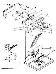 Top And Console Parts parts for Kenmore Dryer 110.87470400 (11087470400, 110 87470400) from AppliancePartsPros.com