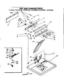 Top And Console Parts parts for Sears Dryer 11087475400 from AppliancePartsPros.com