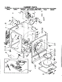 Cabinet Parts parts for Sears Dryer 11087475820 from AppliancePartsPros.com