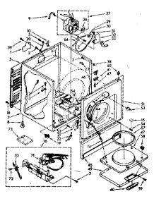 Cabinet Parts parts for Kenmore Dryer 110.87475830 (11087475830, 110 87475830) from AppliancePartsPros.com