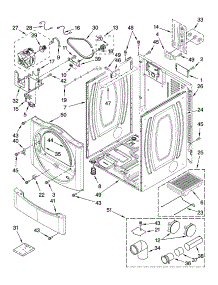 Cabinet Parts parts for Kenmore Dryer 110.87531701 (11087531701, 110 87531701) from AppliancePartsPros.com