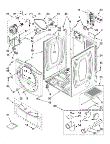 Cabinet Parts parts for Kenmore Dryer 110.87561601 (11087561601, 110 87561601) from AppliancePartsPros.com