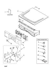 Top And Console Parts parts for Kenmore Dryer 110.87561603 (11087561603, 110 87561603) from AppliancePartsPros.com