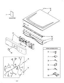 Top And Console Parts parts for Kenmore Dryer 110.87566601 (11087566601, 110 87566601) from AppliancePartsPros.com