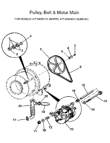 Pulley And Motor parts for Kenmore Washer 417.94988101 (41794988101, 417 94988101) from AppliancePartsPros.com