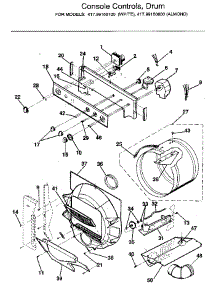 Console Controls, Drum parts for Kenmore Washer Dryer Combo 417.99160100 (41799160100, 417 99160100) from AppliancePartsPros.com