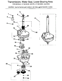 Transmission, Water Seal, Lower Bearing Assy parts for Kenmore Washer Dryer Combo 417.99160100 (41799160100, 417 99160100) from AppliancePartsPros.com