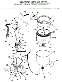 Tubs, Water, Valve, Lid Switch parts for Kenmore Washer Dryer Combo 417.99160100 (41799160100, 417 99160100) from AppliancePartsPros.com