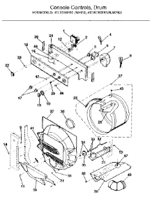 Console Controls, Drum parts for Kenmore Washer Dryer Combo 417.99160110 (41799160110, 417 99160110) from AppliancePartsPros.com