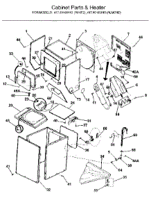 Cabinet Parts & Heater parts for Kenmore Washer Dryer Combo 417.99160110 (41799160110, 417 99160110) from AppliancePartsPros.com