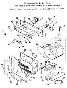 Console, Controls, Drum parts for Kenmore Washer Dryer Combo 417.99160120 (41799160120, 417 99160120) from AppliancePartsPros.com