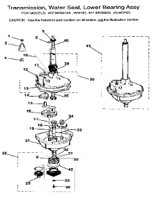 Transmission, Water Seal, Lower Bearing Assy. parts for Kenmore Washer Dryer Combo 417.99160120 (41799160120, 417 99160120) from AppliancePartsPros.com