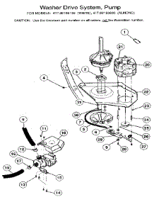 Washer Drive System, Pump parts for Kenmore Washer Dryer Combo 417.99160130 (41799160130, 417 99160130) from AppliancePartsPros.com
