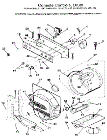 Console Controls, Drum parts for Kenmore Washer Dryer Combo 417.99160130 (41799160130, 417 99160130) from AppliancePartsPros.com