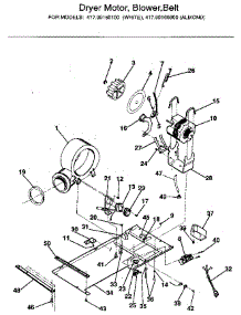 Dryer Motor, Blower, Belt parts for Kenmore Washer Dryer Combo 417.99160800 (41799160800, 417 99160800) from AppliancePartsPros.com