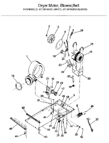 Dryer Motor, Blower, Belt parts for Kenmore Washer Dryer Combo 417.99160810 (41799160810, 417 99160810) from AppliancePartsPros.com
