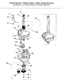 Transmission, Water Seal, Lower Bearing Assy parts for Kenmore Washer Dryer Combo 417.99160810 (41799160810, 417 99160810) from AppliancePartsPros.com