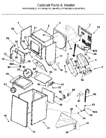 Cabinet Parts & Heater parts for Kenmore Washer Dryer Combo 417.99160810 (41799160810, 417 99160810) from AppliancePartsPros.com