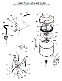 Tubs, Water Valve, Lid Switch parts for Kenmore Washer Dryer Combo 417.99160810 (41799160810, 417 99160810) from AppliancePartsPros.com