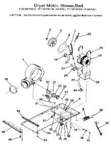 Dryer Motor, Blower, Belt parts for Kenmore Washer Dryer Combo 417.99160830 (41799160830, 417 99160830) from AppliancePartsPros.com