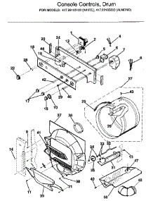 Console Controls, Drum parts for Kenmore Washer Dryer Combo 417.99165100 (41799165100, 417 99165100) from AppliancePartsPros.com