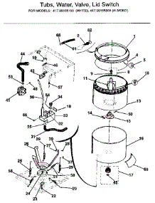 Tubs, Water, Valve, Lid Switch parts for Kenmore Washer Dryer Combo 417.99165100 (41799165100, 417 99165100) from AppliancePartsPros.com
