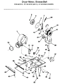 Dryer Motor, Blower, Belt parts for Kenmore Washer Dryer Combo 417.99165100 (41799165100, 417 99165100) from AppliancePartsPros.com