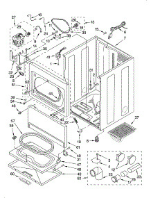 Cabinet Parts parts for Kenmore Dryer 110.77761600 (11077761600, 110 77761600) from AppliancePartsPros.com