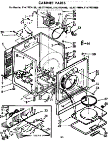 Cabinet Parts parts for Sears Dryer 11077774100 from AppliancePartsPros.com