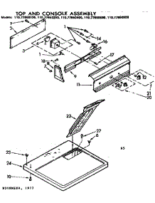 Top And Console Assembly parts for Sears Dryer 11077860600 from AppliancePartsPros.com