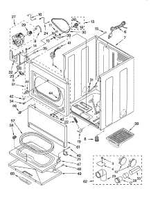 Cabinet Parts parts for Kenmore Dryer 110.77864600 (11077864600, 110 77864600) from AppliancePartsPros.com