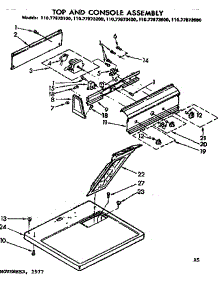 Top And Console Assembly parts for Sears Dryer 11077873600 from AppliancePartsPros.com