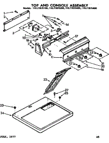 Top And Console Assembly parts for Sears Dryer 11077875400 from AppliancePartsPros.com