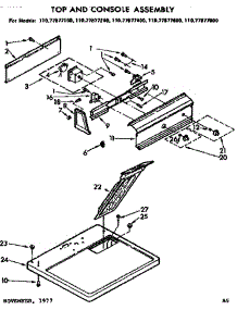 Top And Console Assembly parts for Sears Dryer 11077877800 from AppliancePartsPros.com