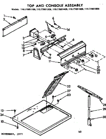 Top And Console Assembly parts for Sears Dryer 11077891200 from AppliancePartsPros.com