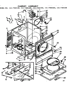 Cabinet Assembly parts for Sears Dryer 11077891600 from AppliancePartsPros.com