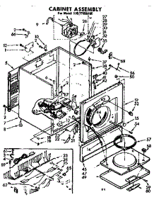 Cabinet Assembly parts for Sears Dryer 11077955100 from AppliancePartsPros.com