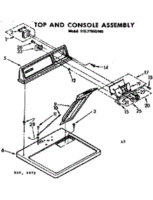 Top And Console Assembly parts for Sears Dryer 11077955100 from AppliancePartsPros.com